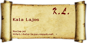 Kala Lajos névjegykártya